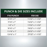 F16/F59 Oblong Punch & Die Set - 6 Pack