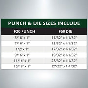 F20/F59 Oblong Punch & Die Set - 6 Pack