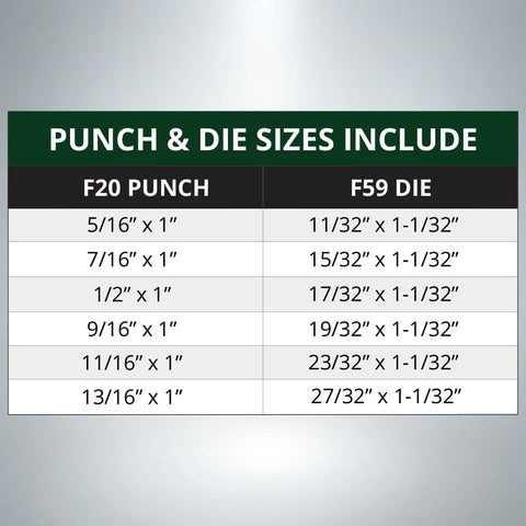 F20/F59 Oblong Punch & Die Set - 6 Pack