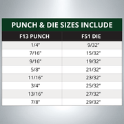 F13/F51 Punch & Die Set - 8 Pack