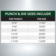 F20/F59 Punch & Die Set - 6 Pack