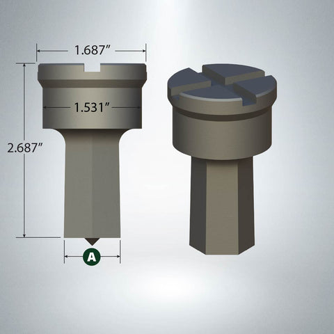 F26 Hexagon Punch with 1/4" x 1/8" Cross Keyway