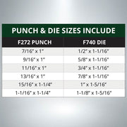 F272/F740 Oblong Punch & Die Set - 6 Pack