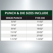 SR20K/F155 Punch & Die Set - 6 Pack